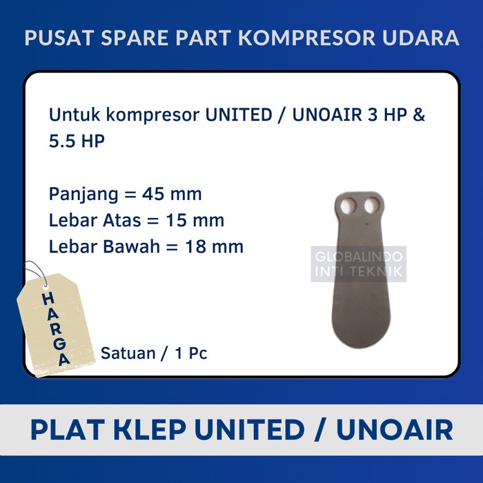 FREE ONGKIR PLAT KLEP KECIL / VALVE PLATE KOMPRESOR ANGIN UNITED UNOAIR 3 & 5.5 HP FREE ONGKIR