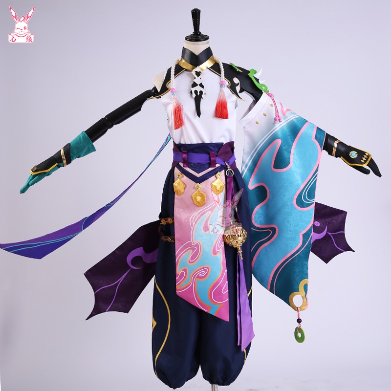 Genshin Impact cosplay Xiao cosplay costume and Xiao wig