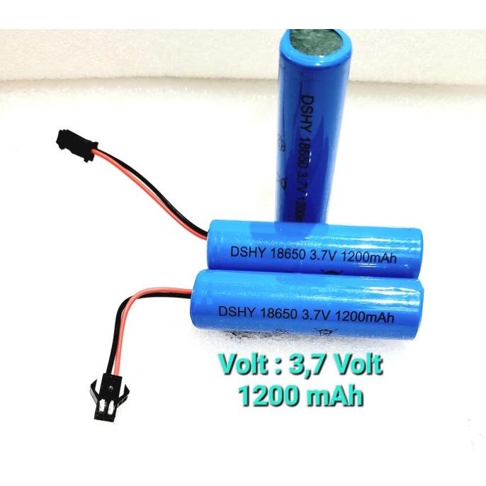 MEWAH BATERAI CHARGER MOBIL REMOTE CONTROL RC LI-ION 18650 1200 MAH 3.7 VOLT