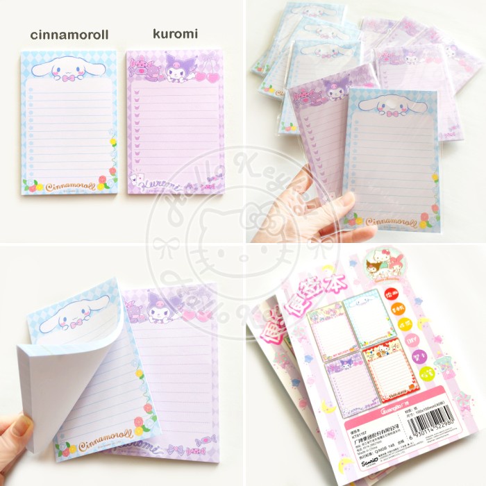 

kertas memo cinnamoroll kuromi sanrio -45pr