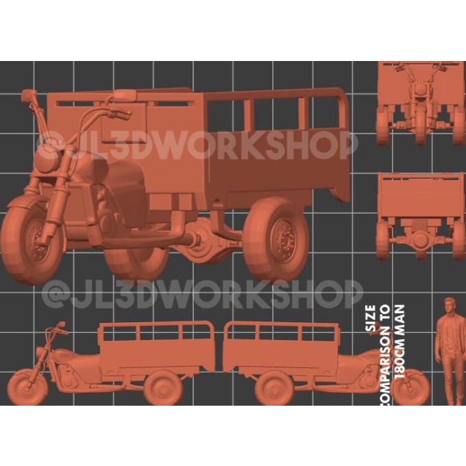 paling diminati] JL3D Motor Skala 1/64 Viar / Tossa / Roda 3 Tiga / Gerobak