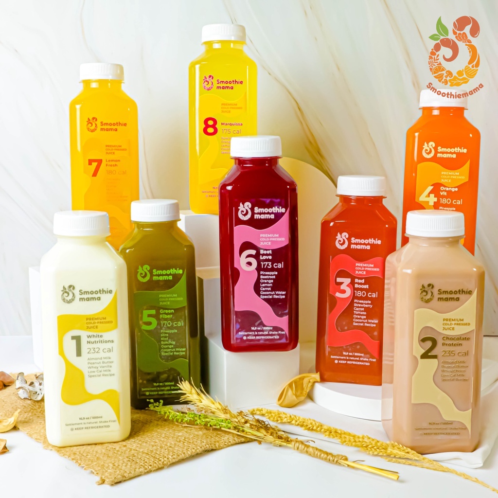 

Paket Detox Cold Pressed Komplit 8 Bottles One Day X Smoothiemama ! Aneka Jus Aneka Jus Detox Jus