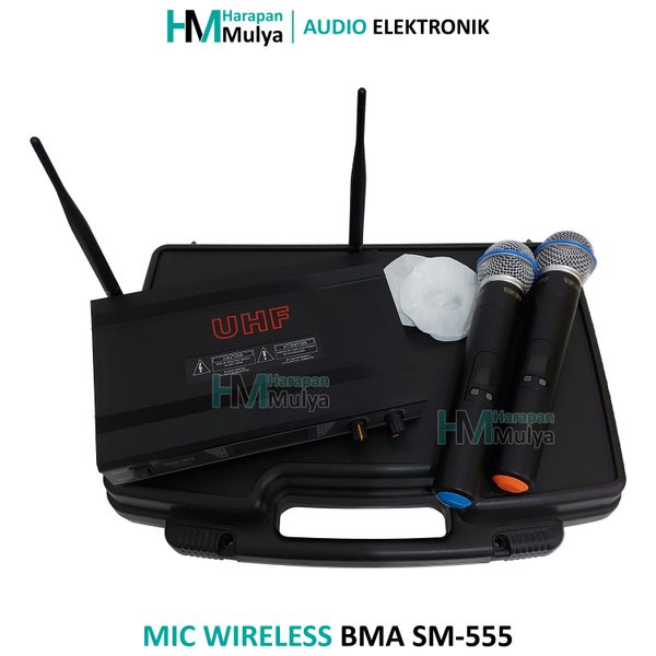 Ready Mic Microphone Wireless Uhf Mik Pegang Genggam Dan Koper Bma Sm-555 - Sm555 Terbatas