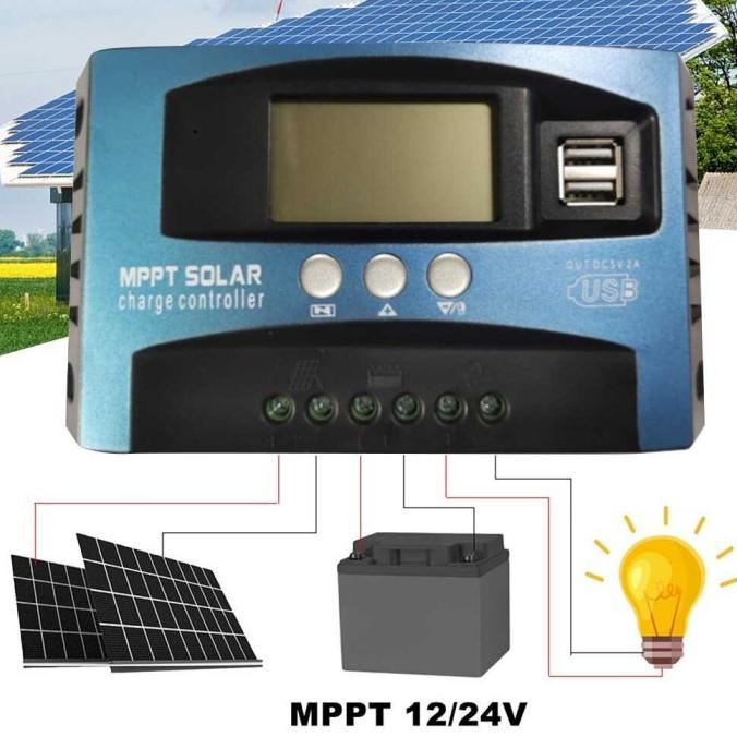 SCC MPPT 30A 60A 100A Auto Charge Controller PWM 12V/24V/48V 20A 40A Kualitas Baik