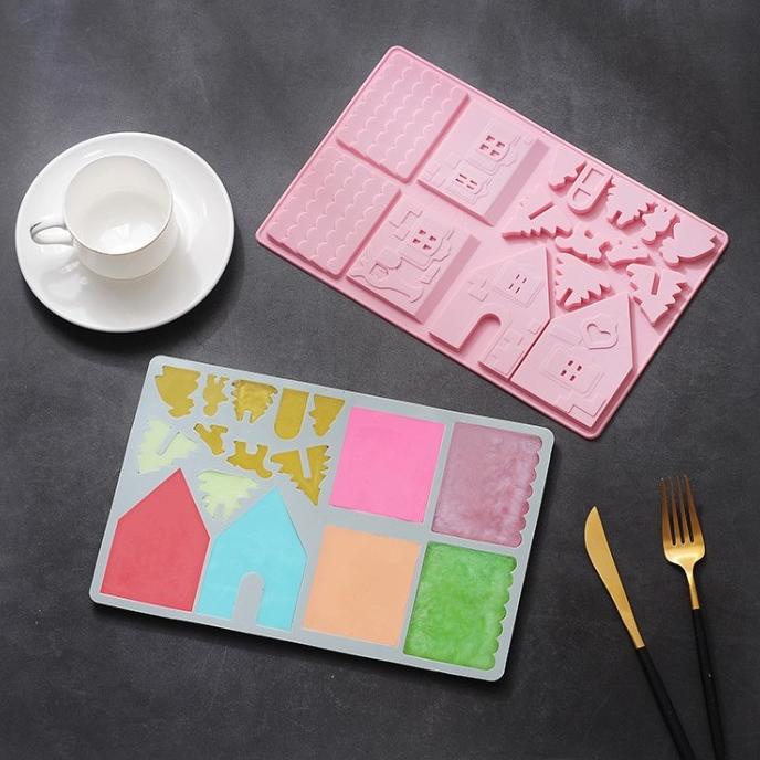 =====] Cetakan rumah natal cetakan kue Natal cetakan cookies natal silikon