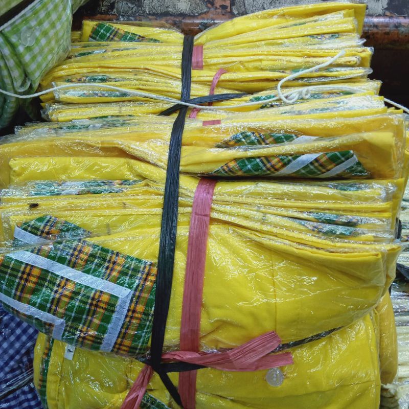 EXCLUSIVE ANAK ANAK setelan baju kerah popay paud,TK.seragam sekolah paud tk,warna kuning kotak