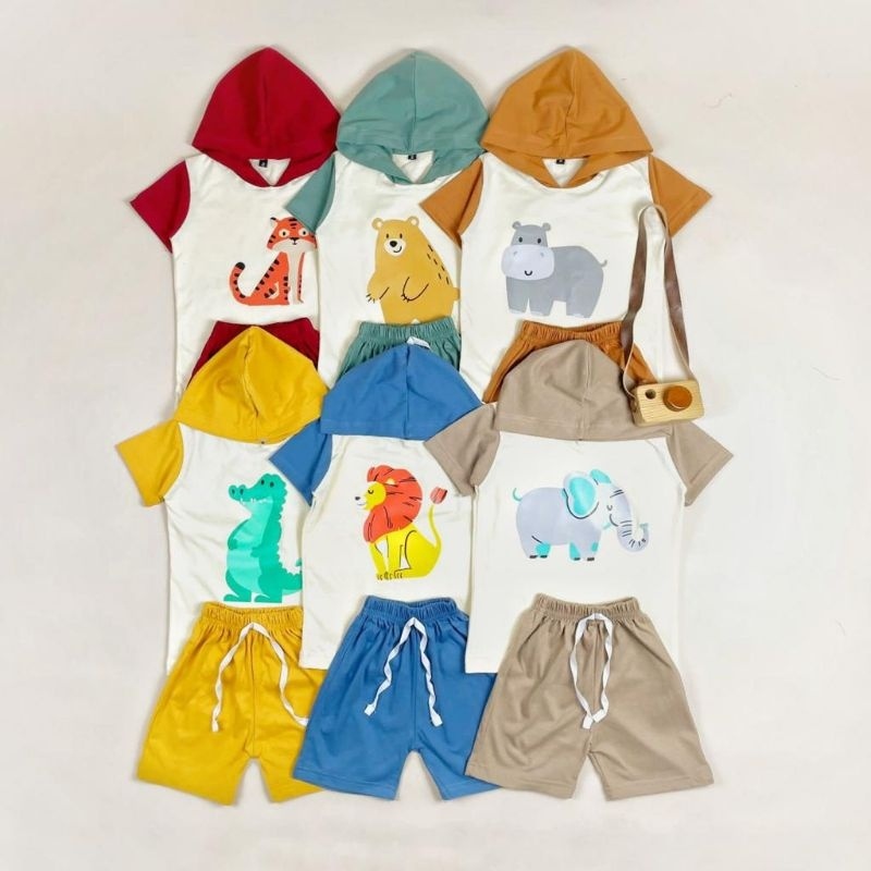 EXCLUSIVE ANAK ANAK grosir setelan anak hoodie safari pineapple kids 2-10t per 5 pcs