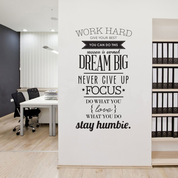 Wallpaper Poster Quotes Motivasi Kerja Kata Hiasan Sticker Dinding