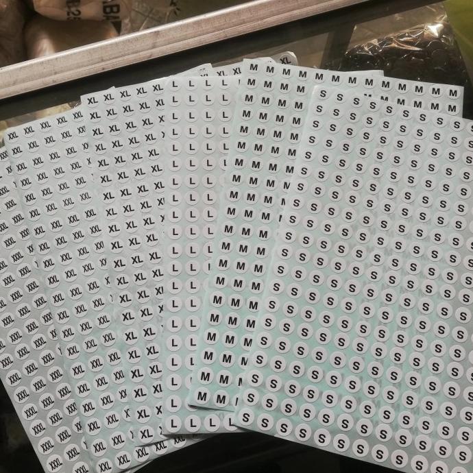 

`````````] size sticker ukuran baju