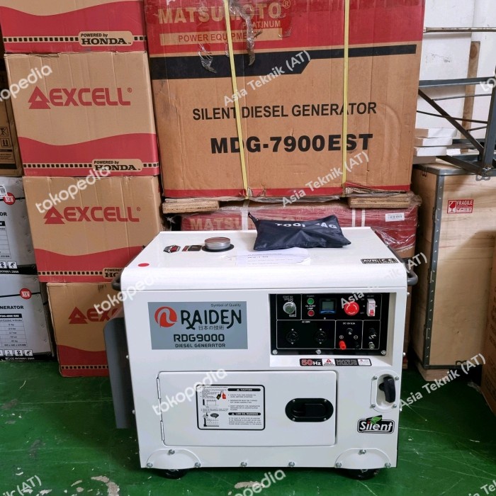 GENSET SILENT DIESEL 7 KVA RAIDEN HEAVY DUTY GENERATOR SILENT DIESEL