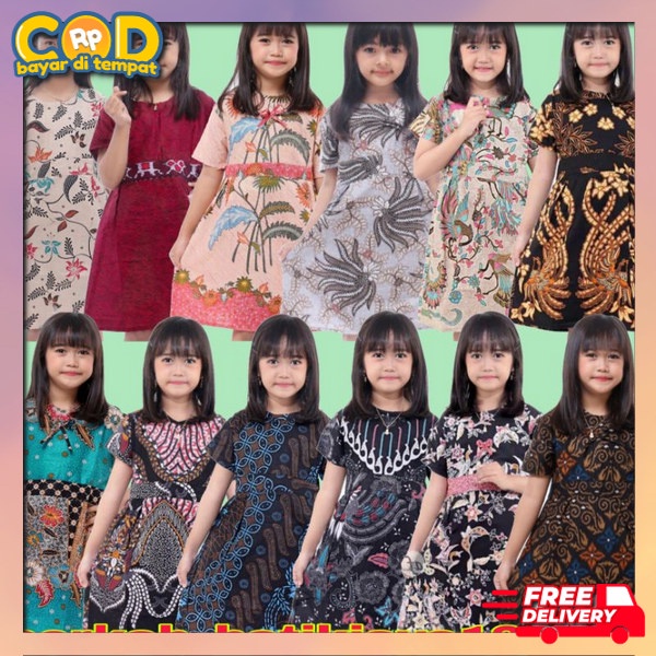 Dress Anak Kecil Gaun Driss Terbaru Deres Kids Batik Baju Rok Anaj Perempuan Drees Kid`S Bahan Premi