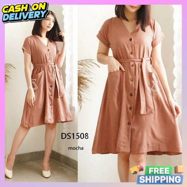 Dres Wanita Dewasa Drwss Kasual Dres Terbaru Dreed Model Korean Style Dree Santai Rumahan Casual Buj