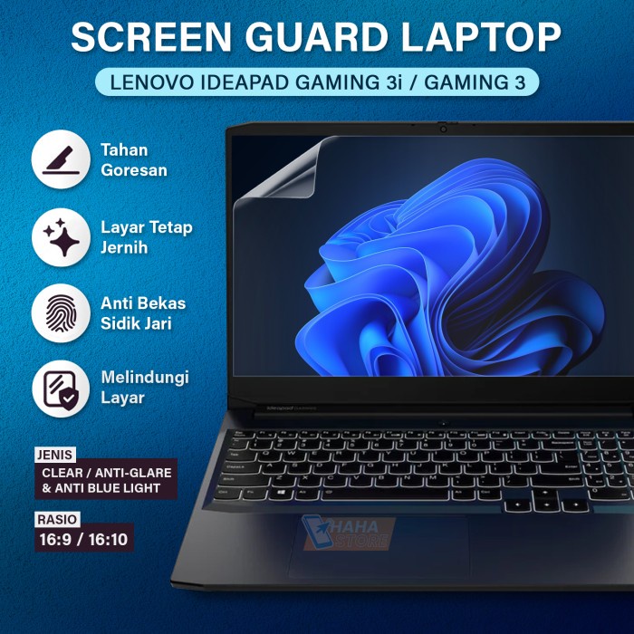 Bae Anti Gores Lenovo Ideapad Gaming 3I 3 Laptop Screen Guard Glare Blue