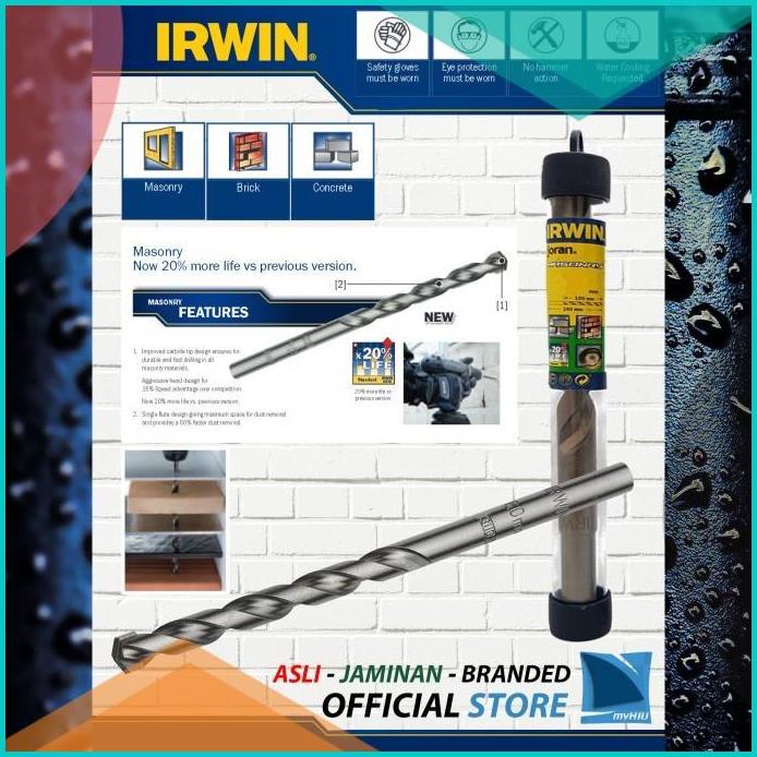 Mata Bor 12 mm Untuk Beton, Batako, Hebel, Bata dan Keramik - IRWIN 2