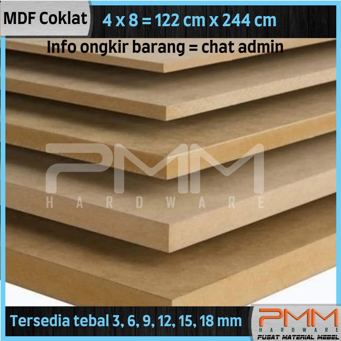 *****] MDF COKLAT 3mm 6mm 9mm 12mm 15mm 18mm 122cm x 244xm tahan air 4x8"