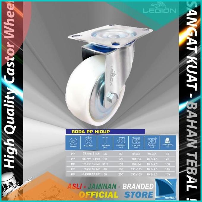 Roda Lori 5" inch / 125 mm Multi Arah Besi - PP Caster Troli LEGION 2