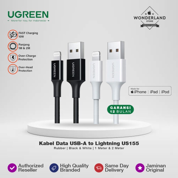 Ugreen Kabel Data USB-A to Lightning MFI Certified Original US155