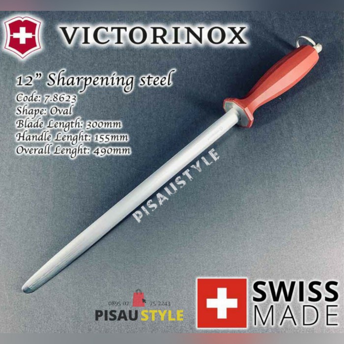 Terbaru Honing Victorinox Fine Cut Sharpening Kristal Sharpening 30Cm Oval Promo