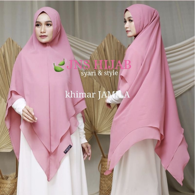 STYLISH HIJAB DAILY premuim-khimar jamilah hijab jilbab ceruty 2 layer jumbo ori jns hijab