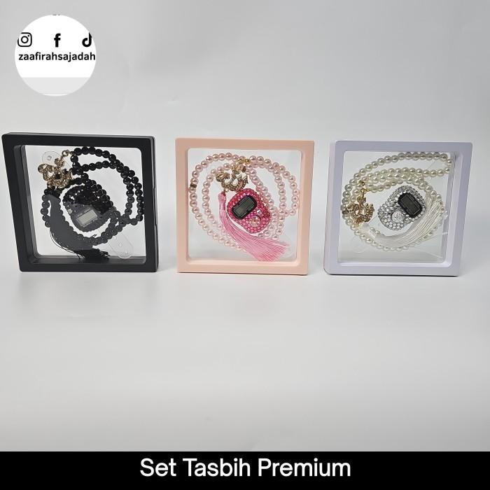 TASBIH DIGITAL MANIK BATU & TASBIH MUTIARA SET BOX