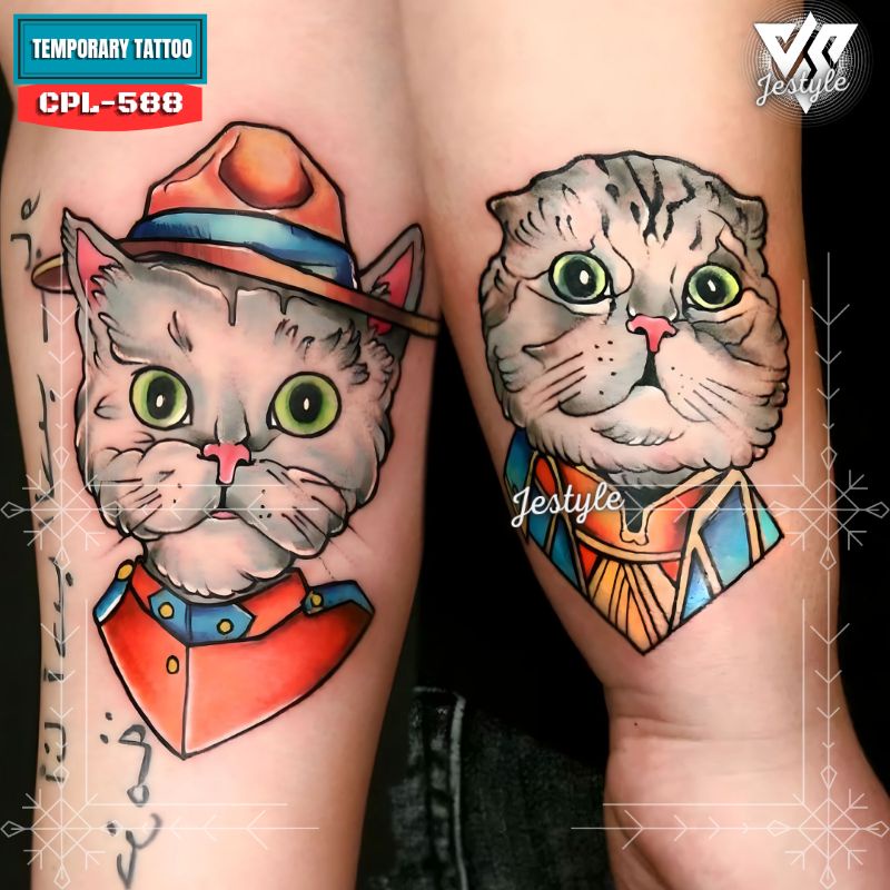[CPL-588] Tato Temporer Temporary Tattoo Couple kucing