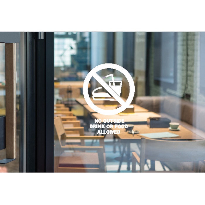 

Terlaris - Cutting Stiker Logo No Outside Drink Food Dilarang Bawa Makanan Minuma