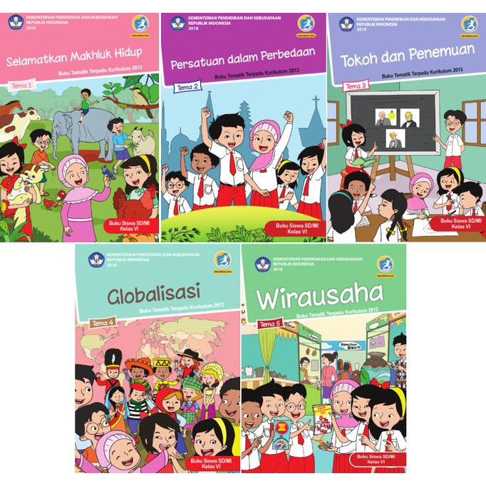 

SALE Paket Buku Tematik SD/MI Kelas 6 Semester 1 Tema 1 s/d 5 Termurah