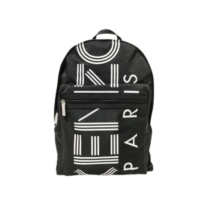 TAS BRANDED BACKPACK LOGO PRINT NYLON BLACK