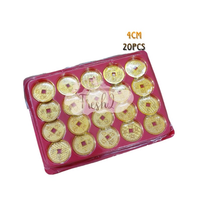 RB KOIN CINA KUNO BAHAN PELASTIK 1 PAPAN / KOIN CINA EMAS MAINAN