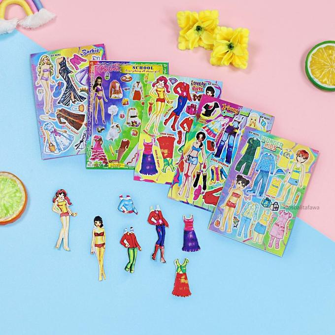 (ISI 2-4) Barbie Bongkar Pasang Kertas Mainan Anak