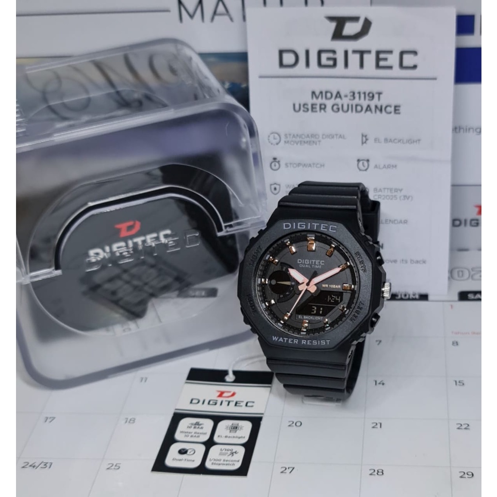 Jam Tangan Digitec Da-3119T / Da3119 / 3119T / Da 3119 Digitec Watch Sport Dual Time Digital Rubber