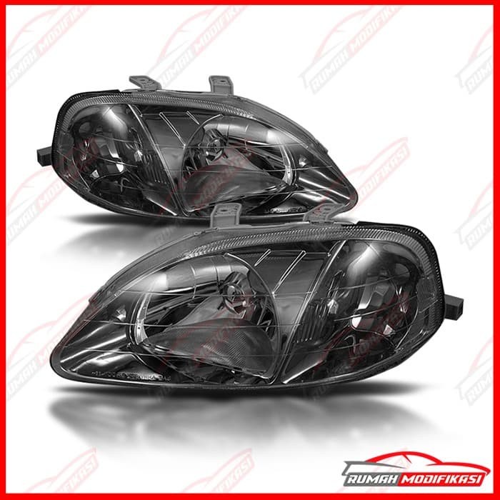 Head Lamp - Honda Civic Ferio 1999-2000 - Eagleeyes - Black Jdm Ready