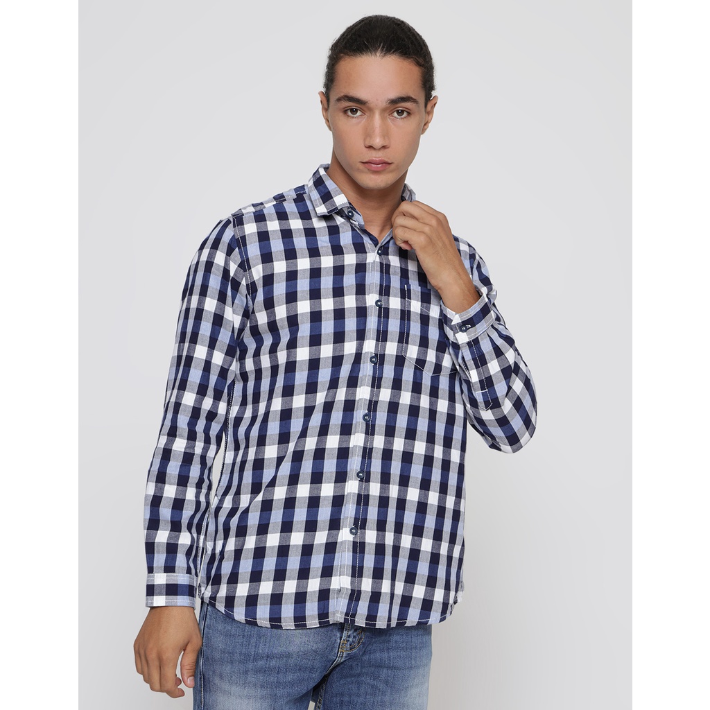 Lois Kemeja Lengan Panjang Pria Checks 118219483