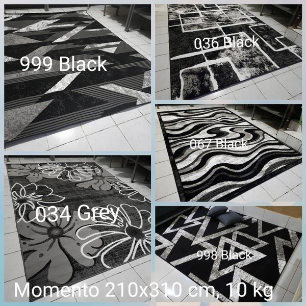 Karpet Jumbo Hitam Putih Momento 210x310 cm