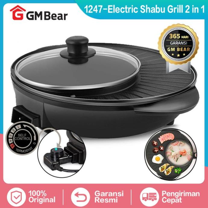 Terbaik Bear Panggangan Listrik Hot Pot Shabu 1247 - Hot Pot Grill Bbq Original