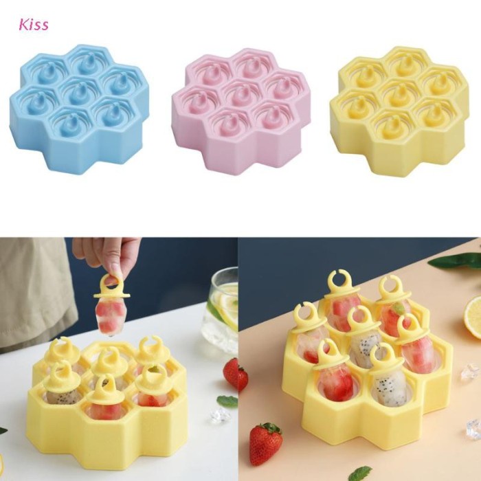

TERBARU Cetakan Pembuat Es Krim Lolipop Frozen Bahan Silikon Dengan Tongkat