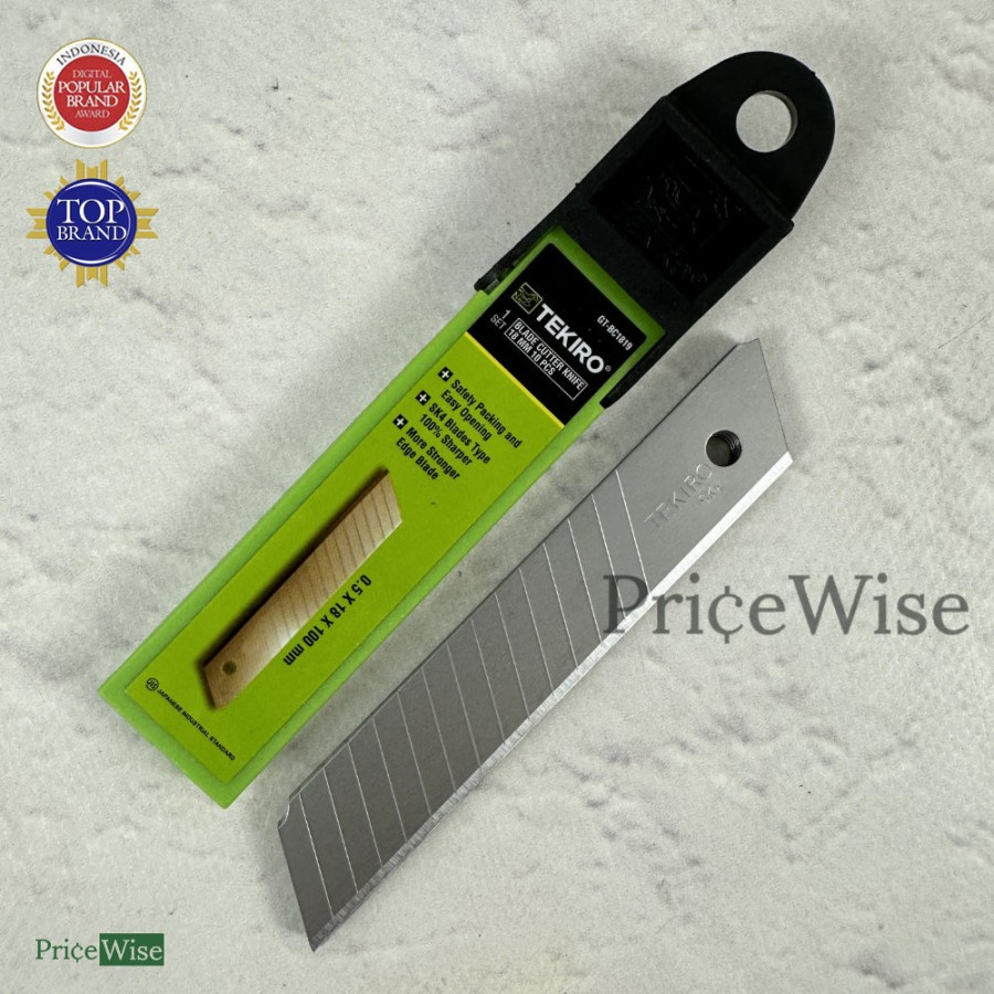 

Isi Mata Pisau Kater 18 mm 10 pcs Tekiro / Refill Blade Cutter Knife