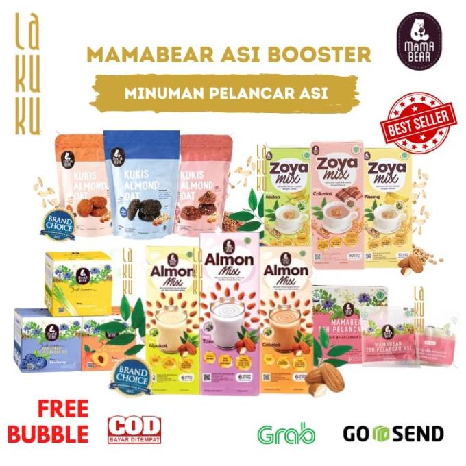 Lakuku - Mamabear Asi Booster Teh Pelancar Asi Almond Soya Mix Kukis