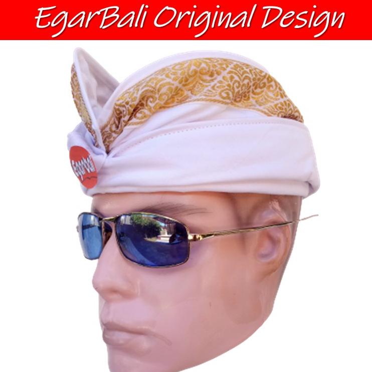 Cod Egarbali Udeng Putih Tepi Songket Emas Big Sale