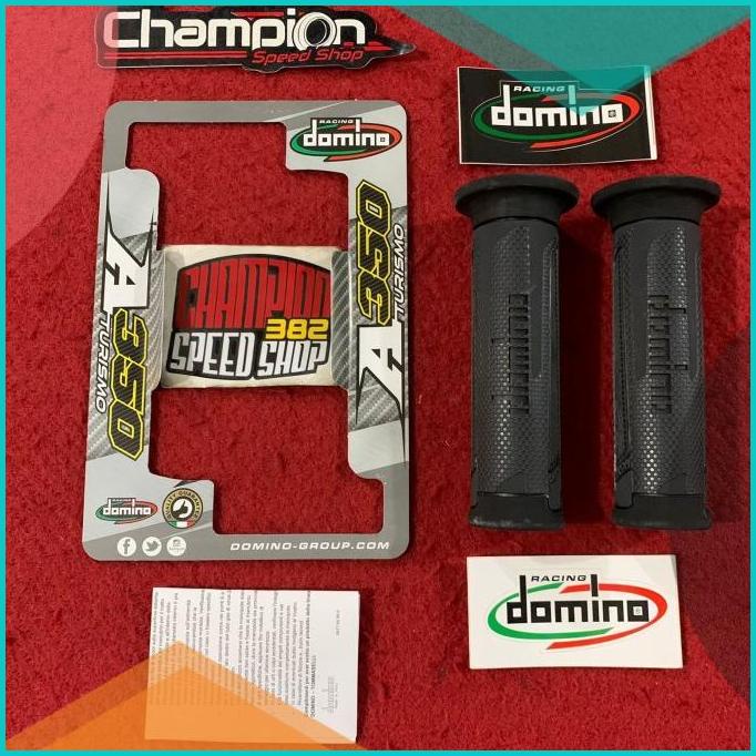 Handgrip DOMINO ORIGINAL ITALY A350 Turismo Full Black Hitam 20JVLZ3