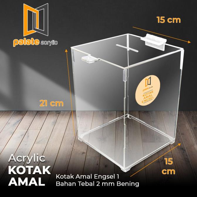 

rin AKRILIK KOTAK AMAL / KOTAK SARAN BAHAN AKRILIK 15x15x21