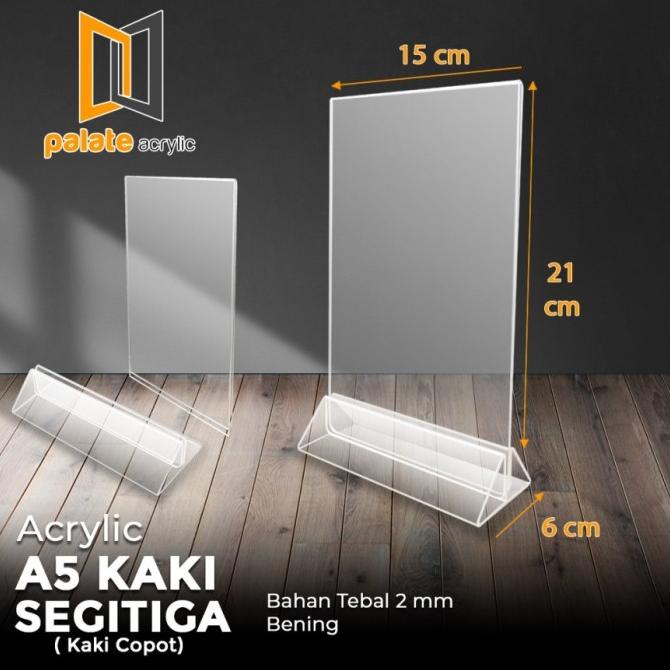 

rin ACRYLIC TENT HOLDER / AKRILIK BROSUR A5 SEGITIGA PORTRAIT 2MM
