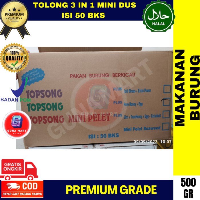 <<<<<] Makanan Pakan Burung TopSong Pur Voer Kasar Madu Kecil & Mini 3in1