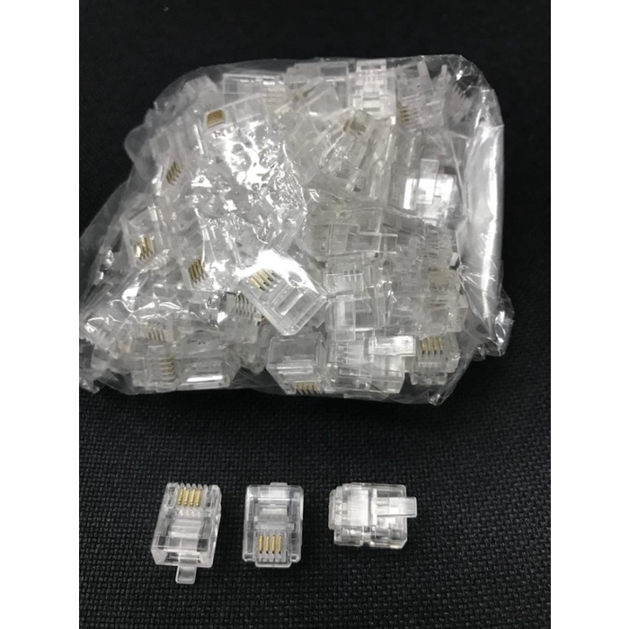 Terbaru Rg 11 / Pin Rg 11 / Jack Telephone Rg11/ Isi 100Pc Promo Terlaris