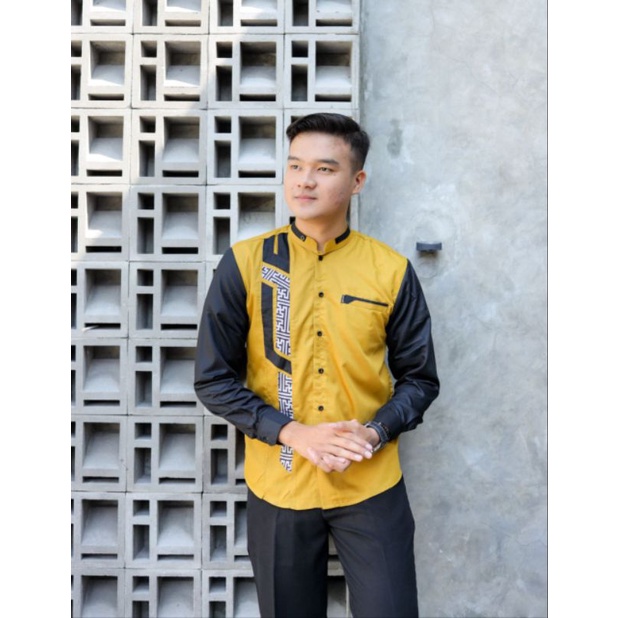 Baju Koko sinergi batik lengan panjang original elrumi