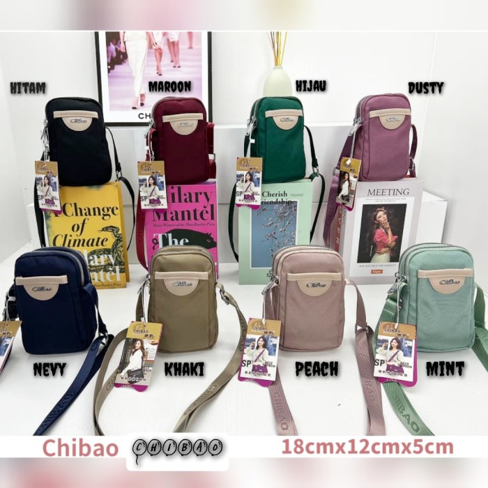 TAS SELEMPANG HP WANITA ORI CHIBAO KANVAS 3Ruang ORIGINAL 100%