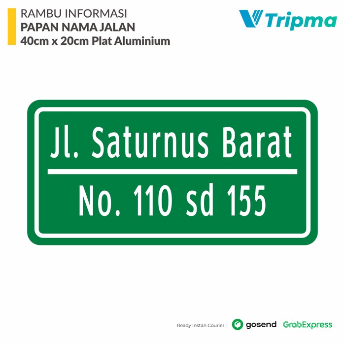 

Promo Rambu Nama Jalan / Papan Nama Jalan 20Cm X 40Cm Plat Alumunium