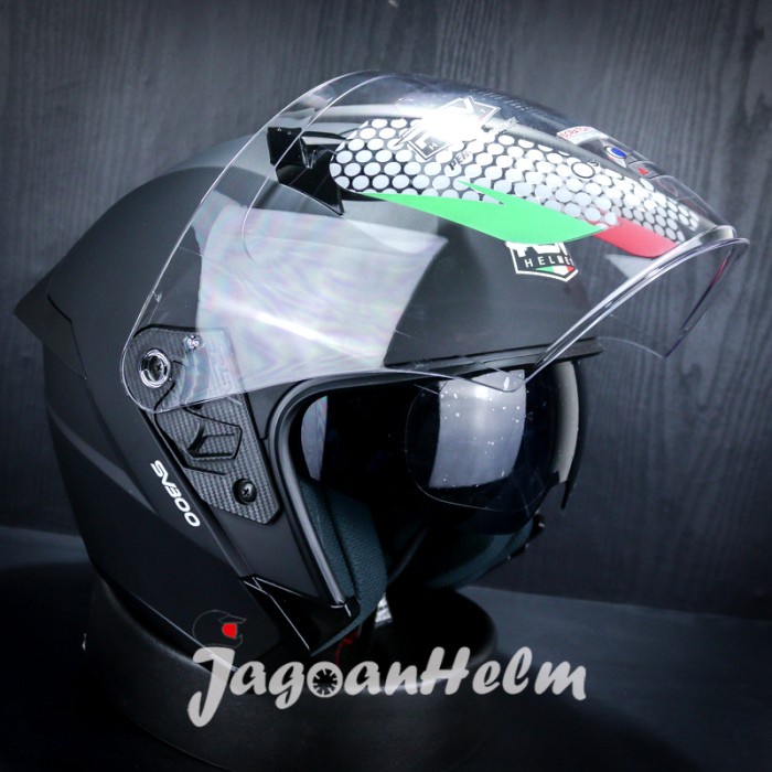 Rsv Helm Sv300 Solid Black Doff Sv300 Double Visor