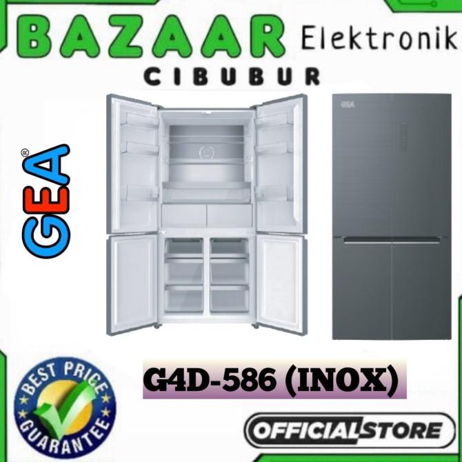 KULKAS SIDE BY SIDE GEA G4D-586 / G4D586 INVERTER 586L SILVER INOX Kode Yp 1171