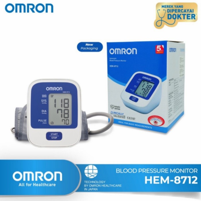 NEW TENSIMETER DIGITAL OMRON HEM 8712 ALAT UKUR TENSI TEKANAN DARAH ORIGINAL TERBARU